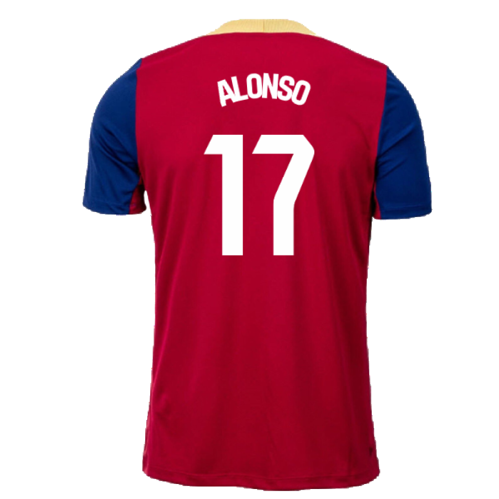 2023-2024 Barcelona Strike Training Shirt (Red) (Alonso 17)