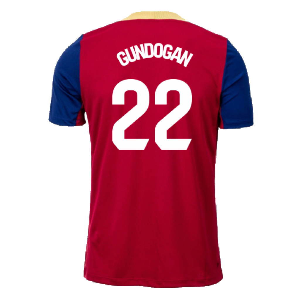 2023-2024 Barcelona Strike Training Shirt (Red) (Gundogan 22)