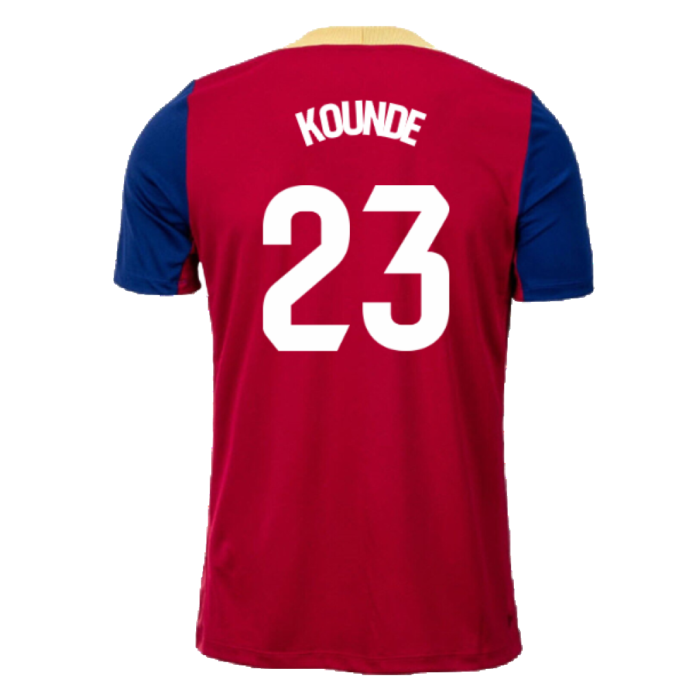 2023-2024 Barcelona Strike Training Shirt (Red) (Kounde 23)