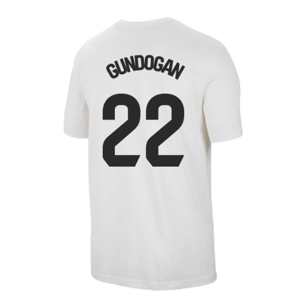 2023-2024 Barcelona Swoosh Club Tee (White) (Gundogan 22)