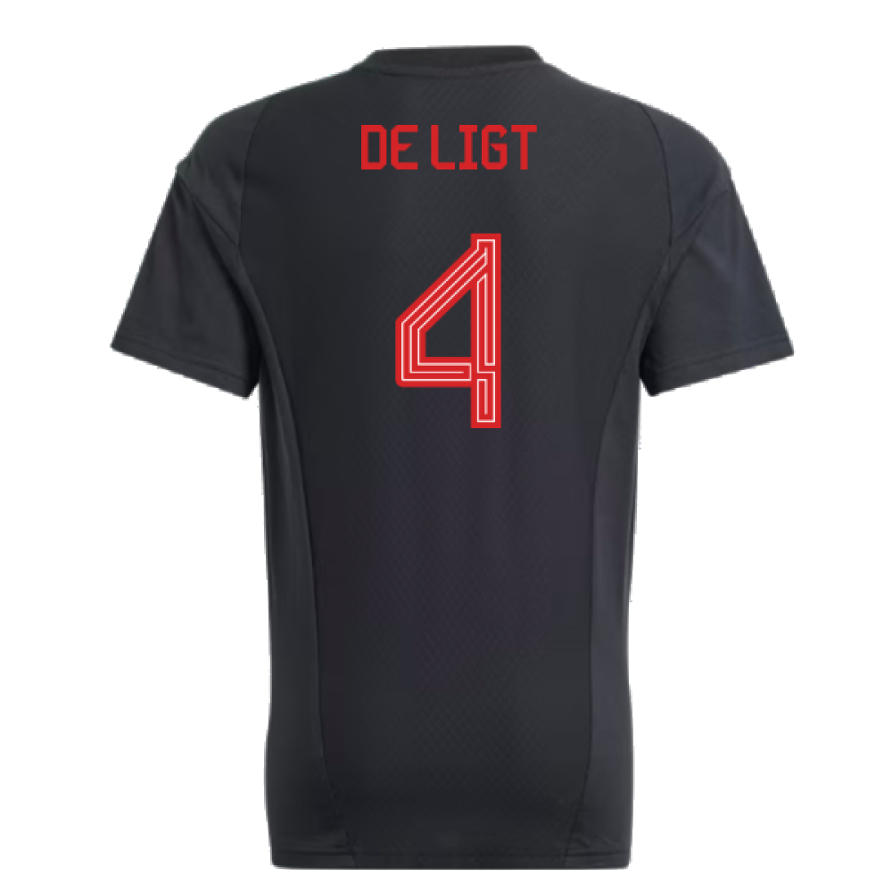 2023-2024 Bayern Munich Core Tee (Black) - Kids (De Ligt 4)