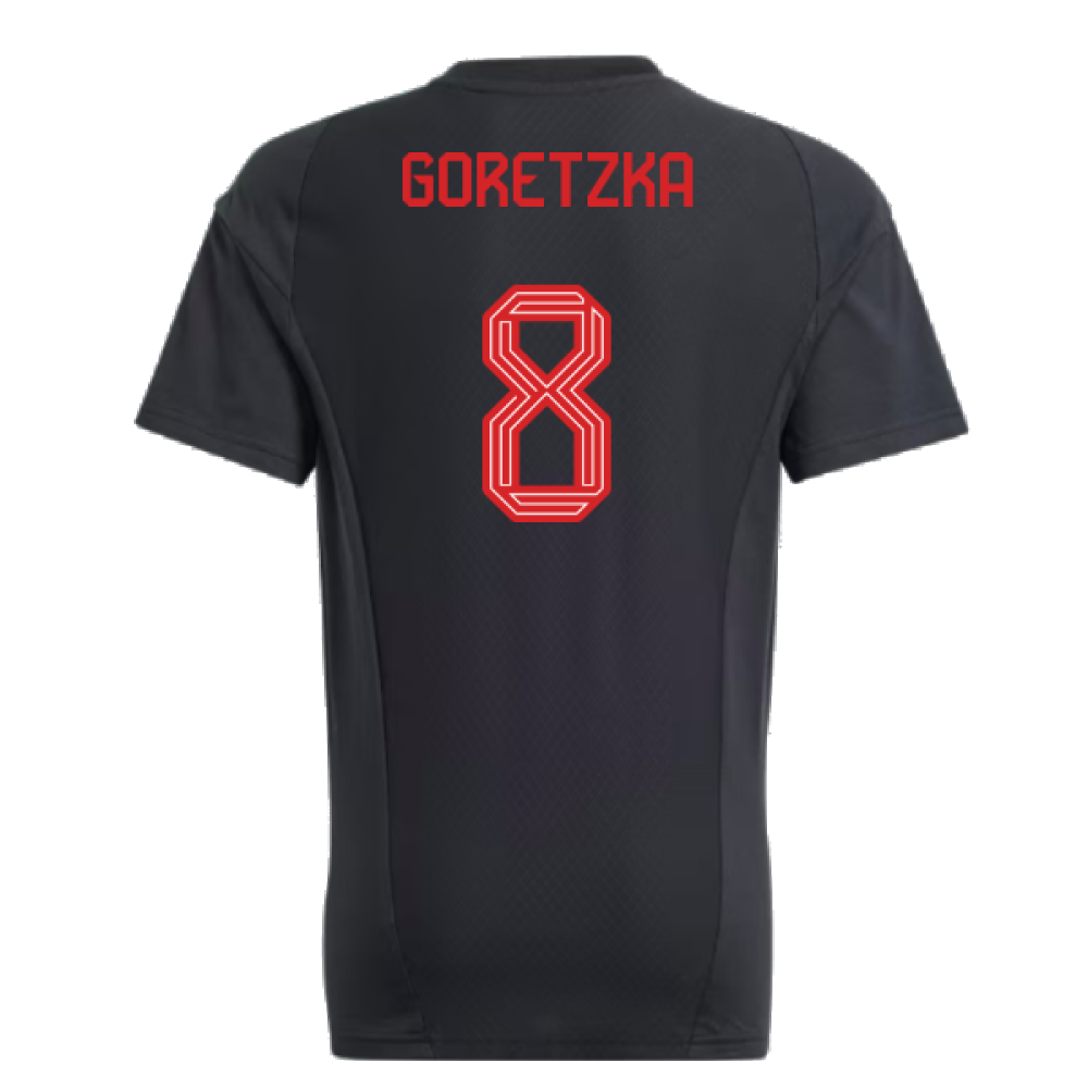 2023-2024 Bayern Munich Core Tee (Black) - Kids (Goretzka 8)