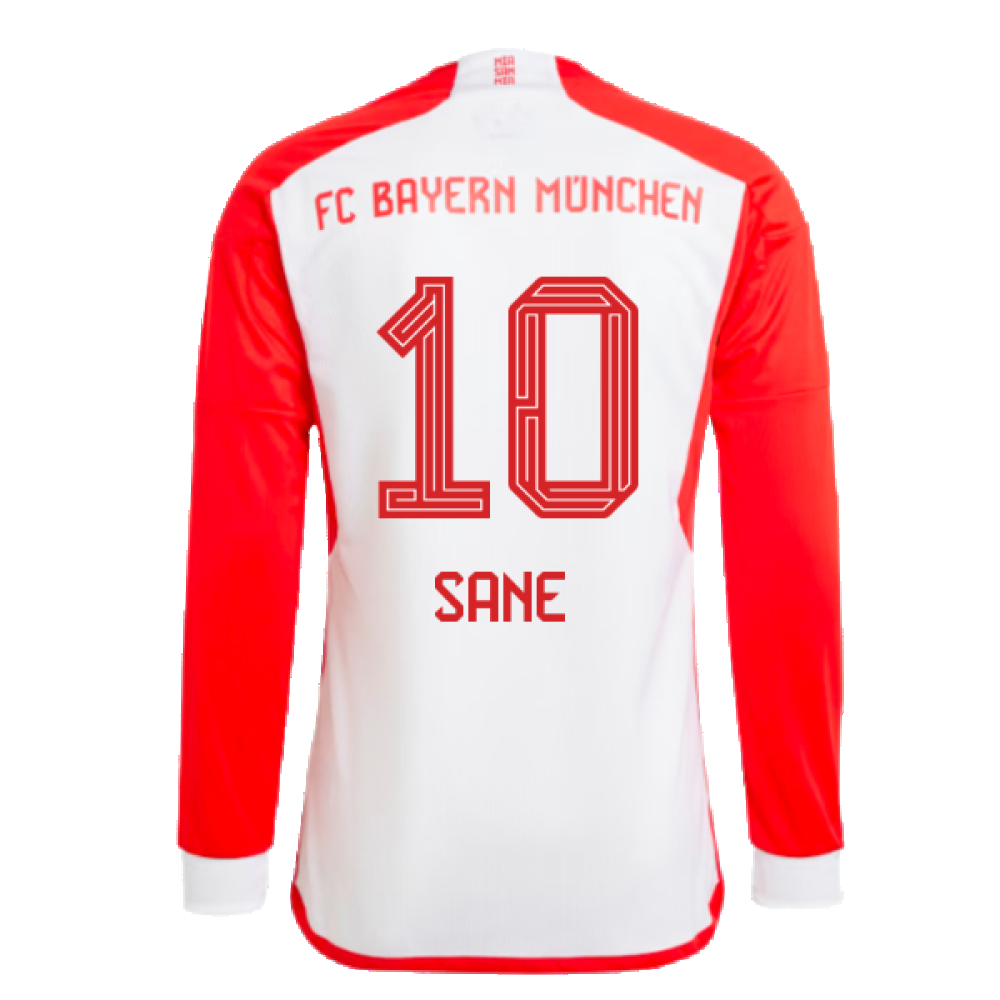2023-2024 Bayern Munich Long Sleeve Home Shirt (Kids) (Sane 10)