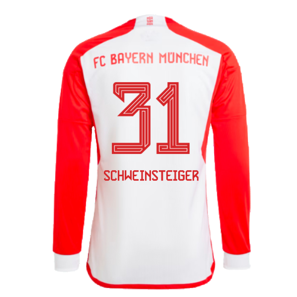 2023-2024 Bayern Munich Long Sleeve Home Shirt (Kids) (Schweinsteiger 31)