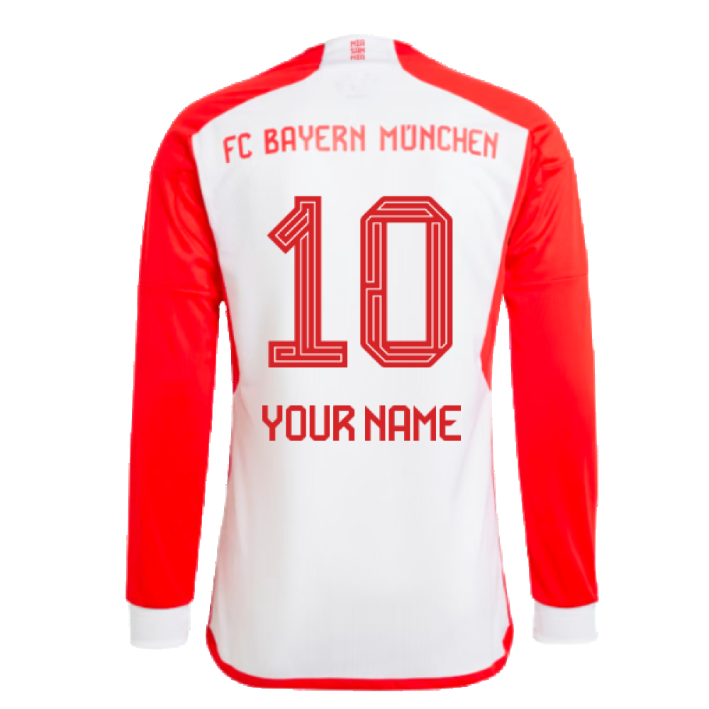 2023-2024 Bayern Munich Long Sleeve Home Shirt (Kids) (Your Name)