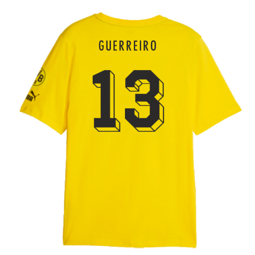 2023-2024 Borussia Dortmund FtblCore Graphic Tee (Yellow) (Guerreiro 13)