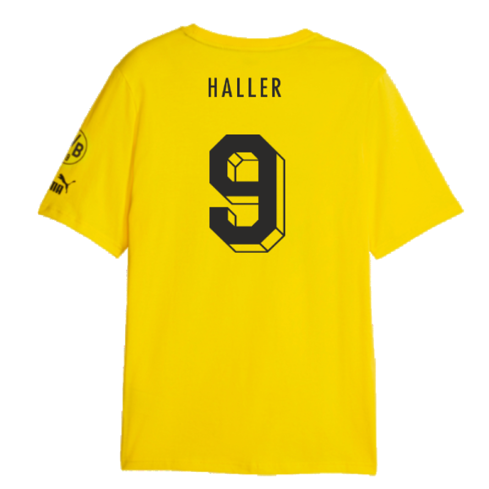 2023-2024 Borussia Dortmund FtblCore Graphic Tee (Yellow) (Haller 9)