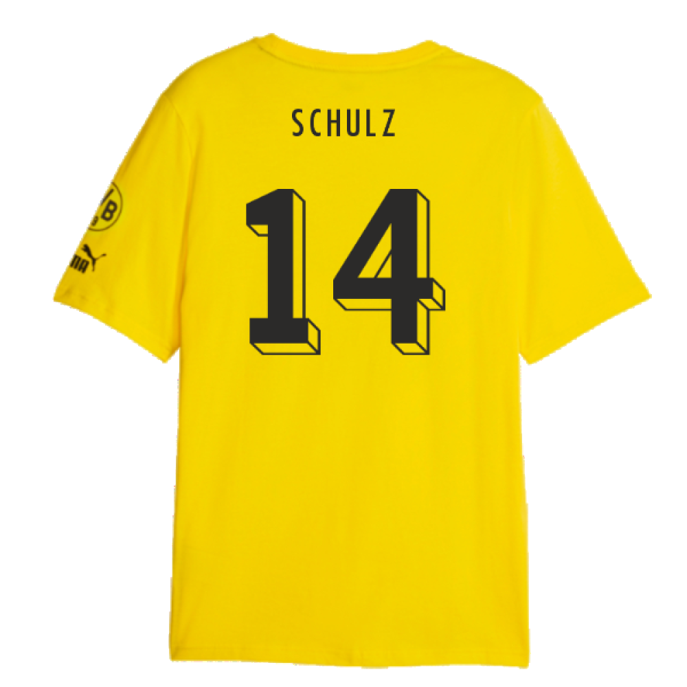 2023-2024 Borussia Dortmund FtblCore Graphic Tee (Yellow) (Schulz 14)