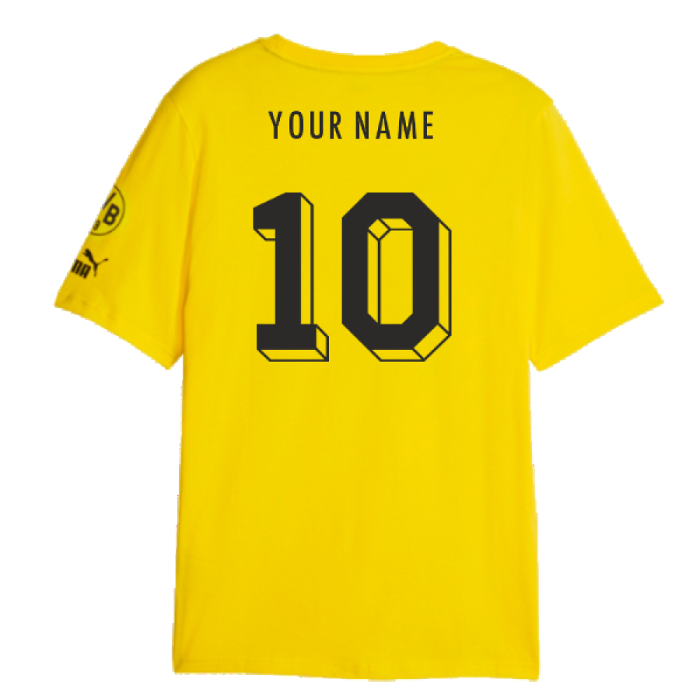 2023-2024 Borussia Dortmund FtblCore Graphic Tee (Yellow) (Your Name)