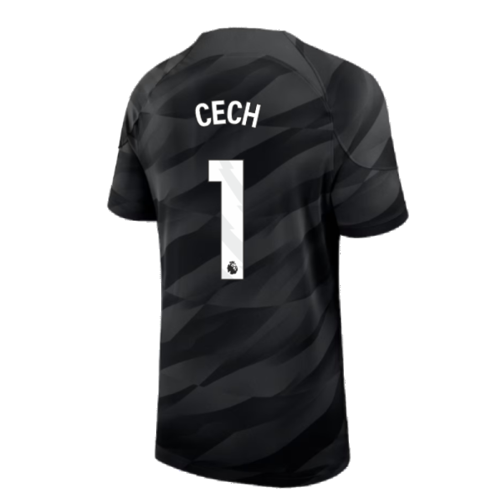 2023-2024 Chelsea Home Goalkeeper Shirt (Black) - Kids (Cech 1)