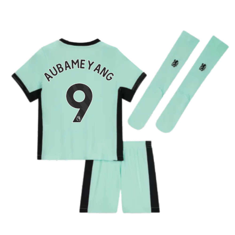 2023-2024 Chelsea Little Boys Third Mini Kit (AUBAMEYANG 9)