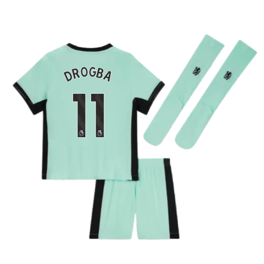 2023-2024 Chelsea Little Boys Third Mini Kit (DROGBA 11)