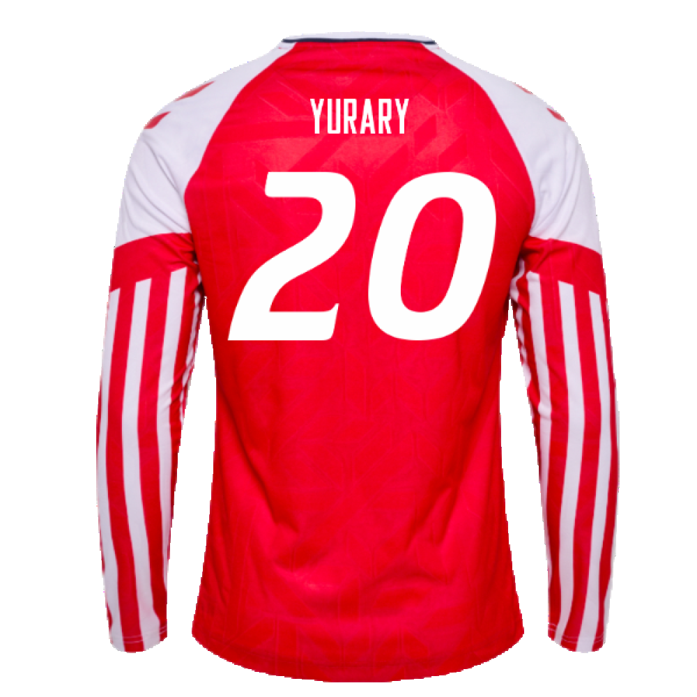 2023-2024 Denmark Long Sleeve Home Shirt (Yurary 20)