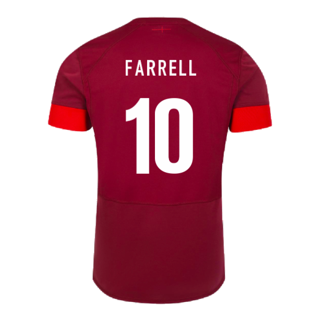 2023-2024 England Rugby Relaxed Training Shirt (Tibetan Red) (Farrell 10)