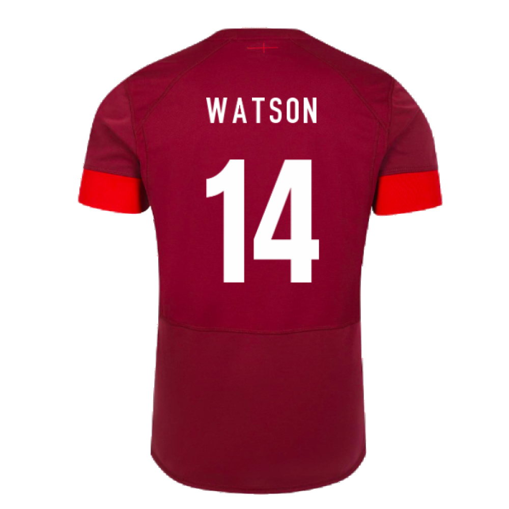 2023-2024 England Rugby Relaxed Training Shirt (Tibetan Red) (Watson 14)