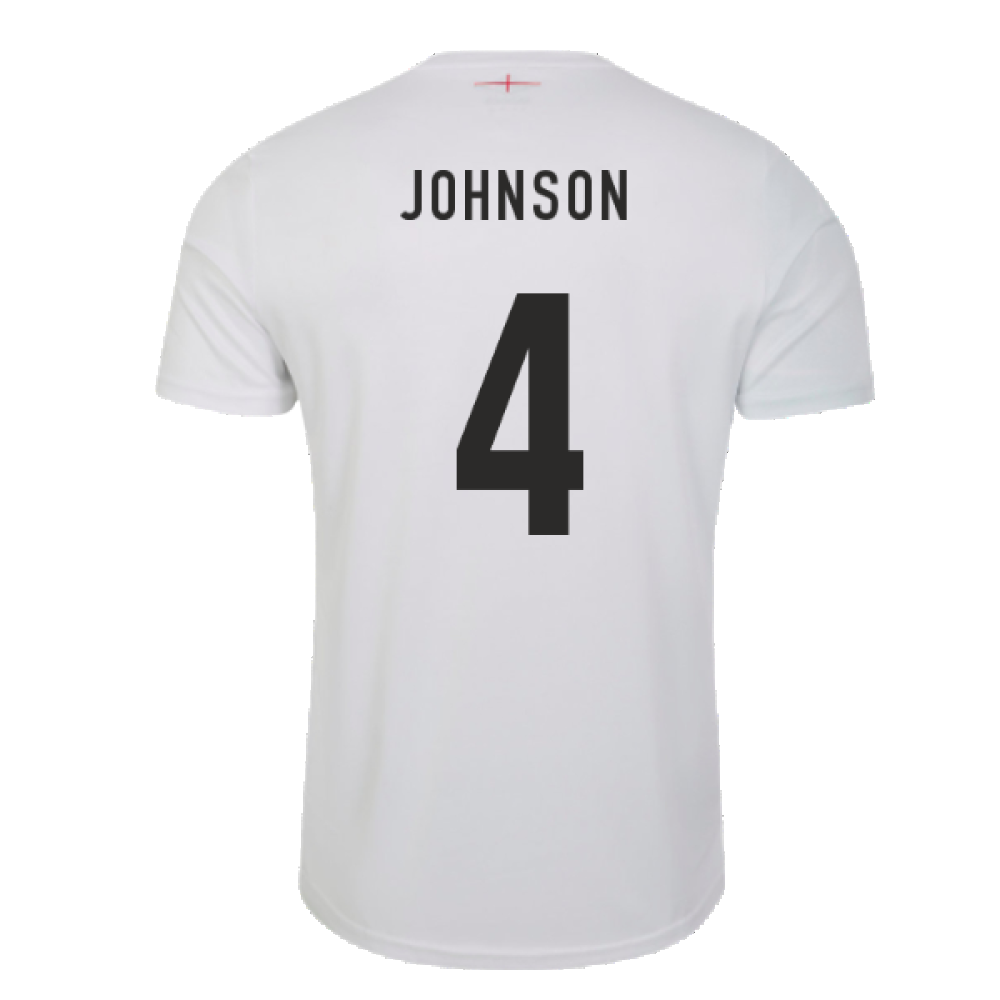 2023-2024 England Rugby Warm Up Jersey (Brilliant White) (Johnson 4)