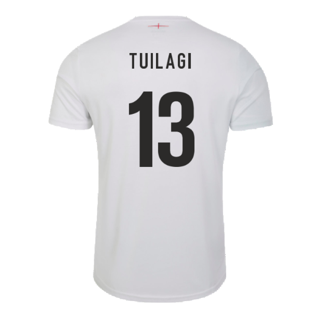 2023-2024 England Rugby Warm Up Jersey (Brilliant White) (Tuilagi 13)