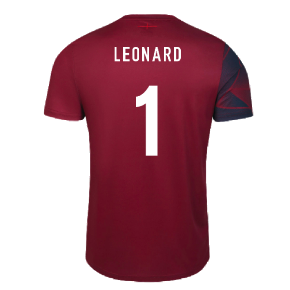 2023-2024 England Rugby Warm Up Jersey (Navy Blazer) (Leonard 1)