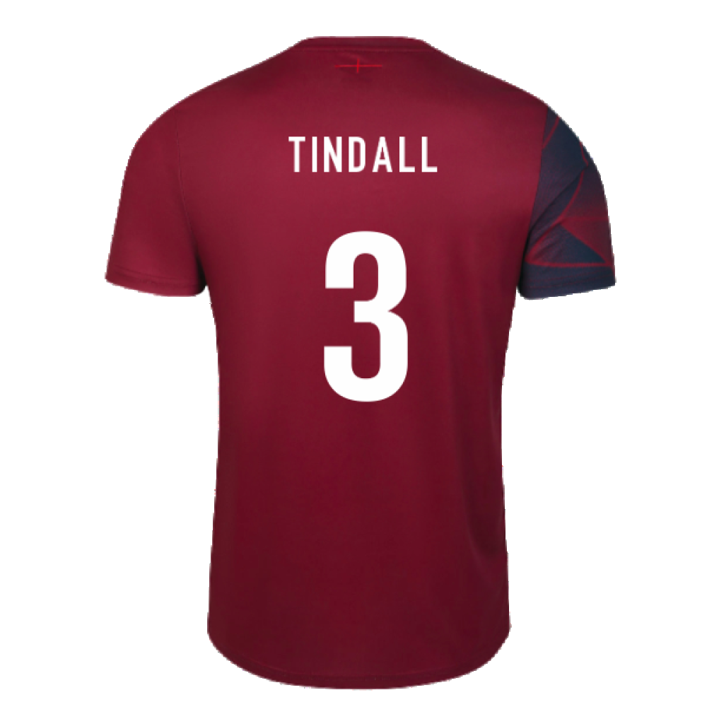 2023-2024 England Rugby Warm Up Jersey (Tibetan Red) (Tindall 3)