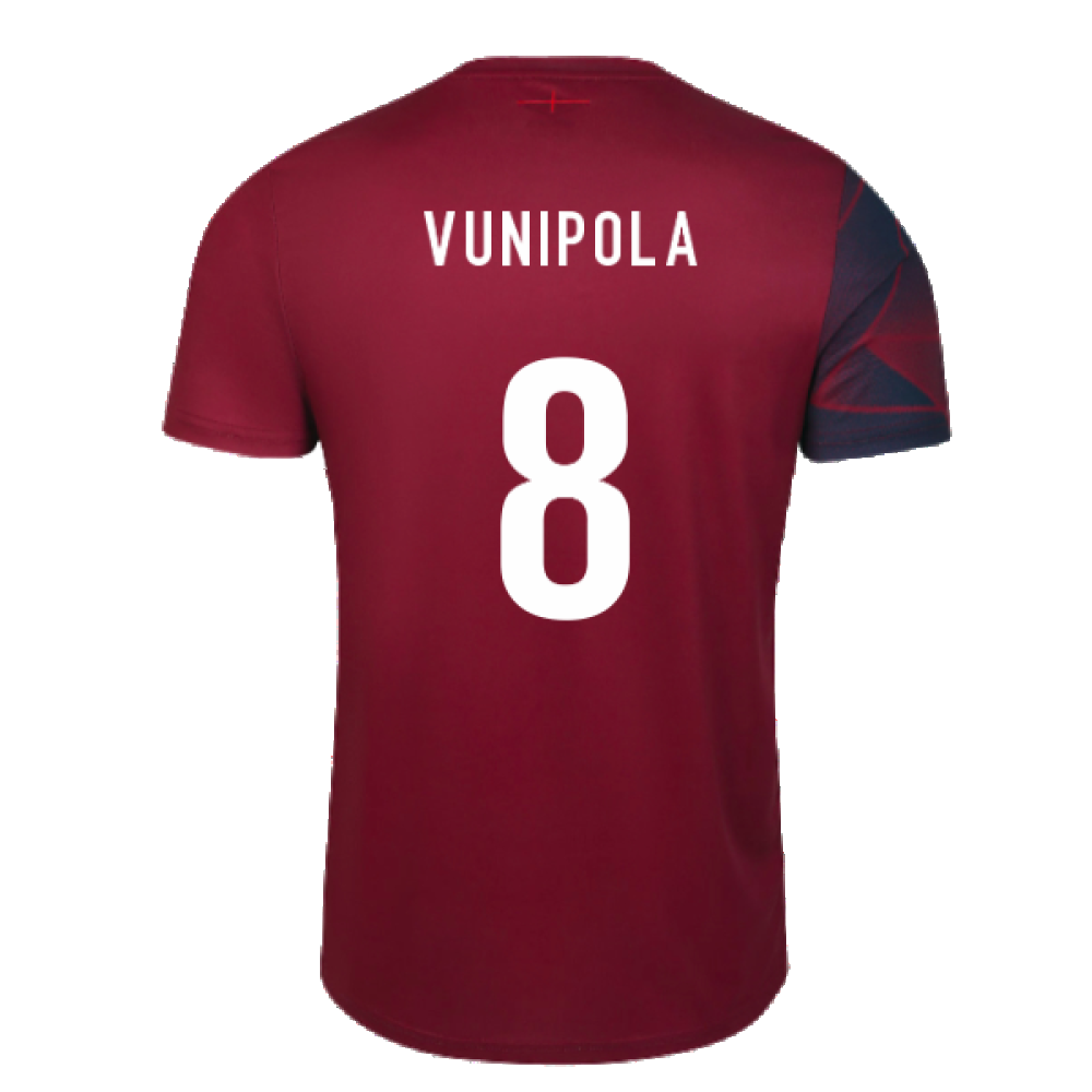 2023-2024 England Rugby Warm Up Jersey (Tibetan Red) (Vunipola 8)