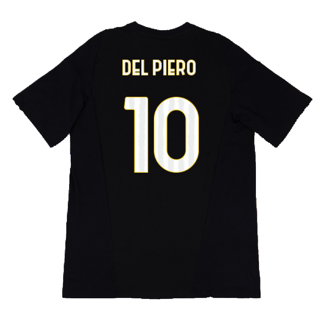 2023-2024 Juventus Cotton Tee (Black) (DEL PIERO 10)