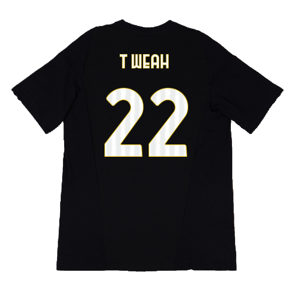 2023-2024 Juventus Cotton Tee (Black) (T Weah 22)