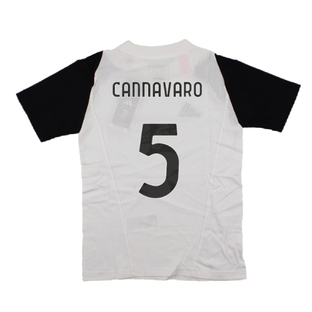 2023-2024 Juventus Cotton Tee (White) - Kids (CANNAVARO 5)