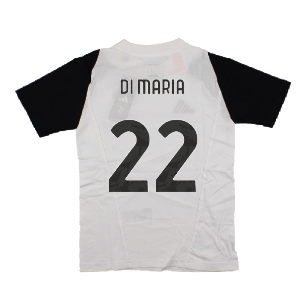 2023-2024 Juventus Cotton Tee (White) - Kids (DI MARIA 22)