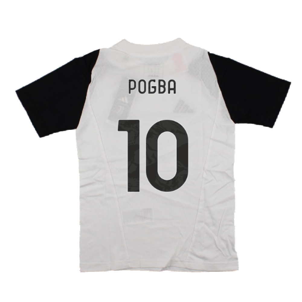 2023-2024 Juventus Cotton Tee (White) - Kids (POGBA 10)