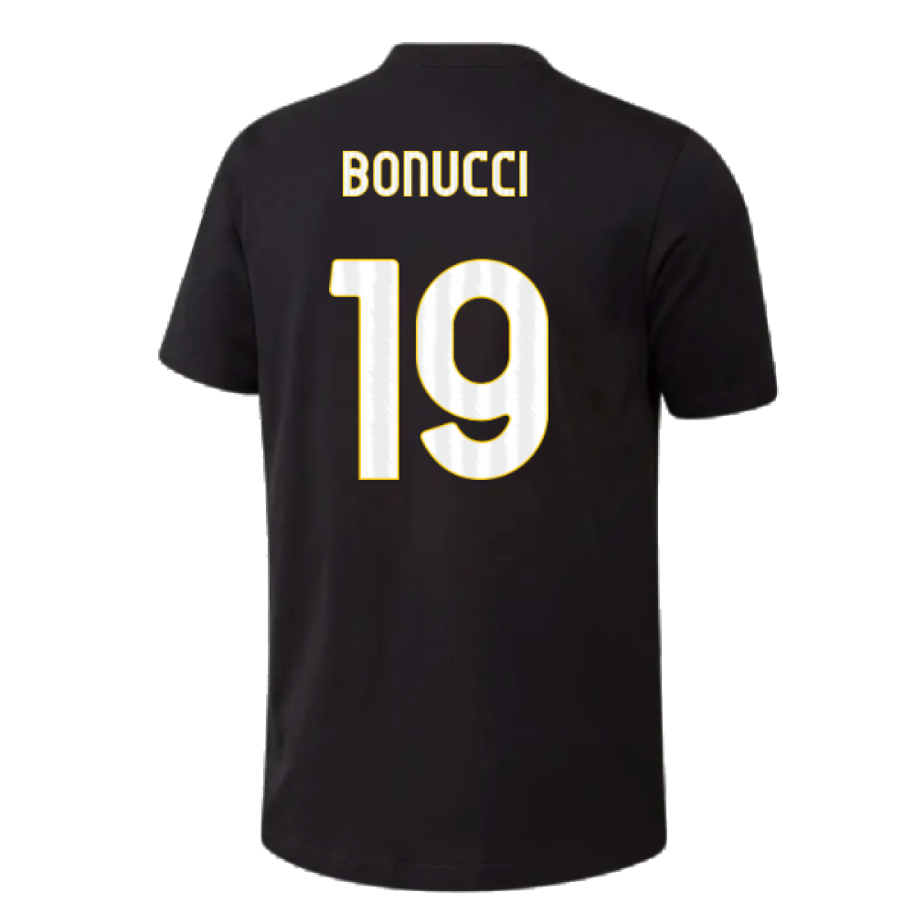 2023-2024 Juventus Graphic T-Shirt (Black) (BONUCCI 19)