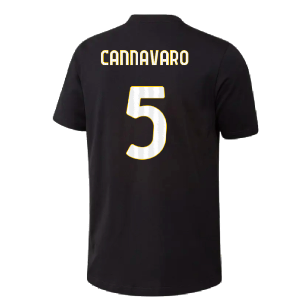 2023-2024 Juventus Graphic T-Shirt (Black) (CANNAVARO 5)