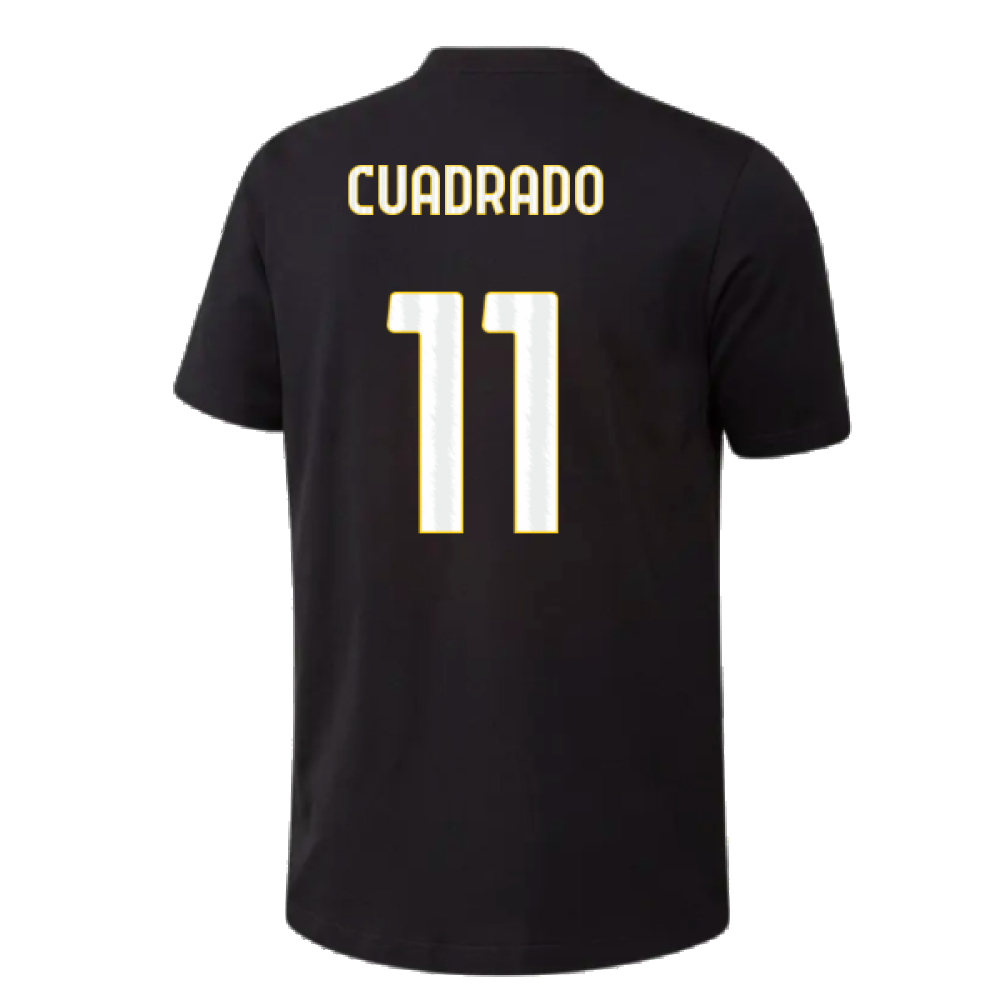 2023-2024 Juventus Graphic T-Shirt (Black) (CUADRADO 11)