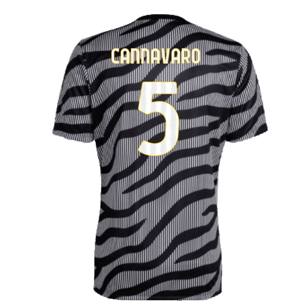 2023-2024 Juventus Pre-Match Shirt (Black) (CANNAVARO 5)