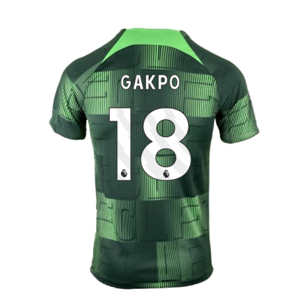 2023-2024 Liverpool Academy Pre-Match Training Shirt (Green) (Gakpo 18)