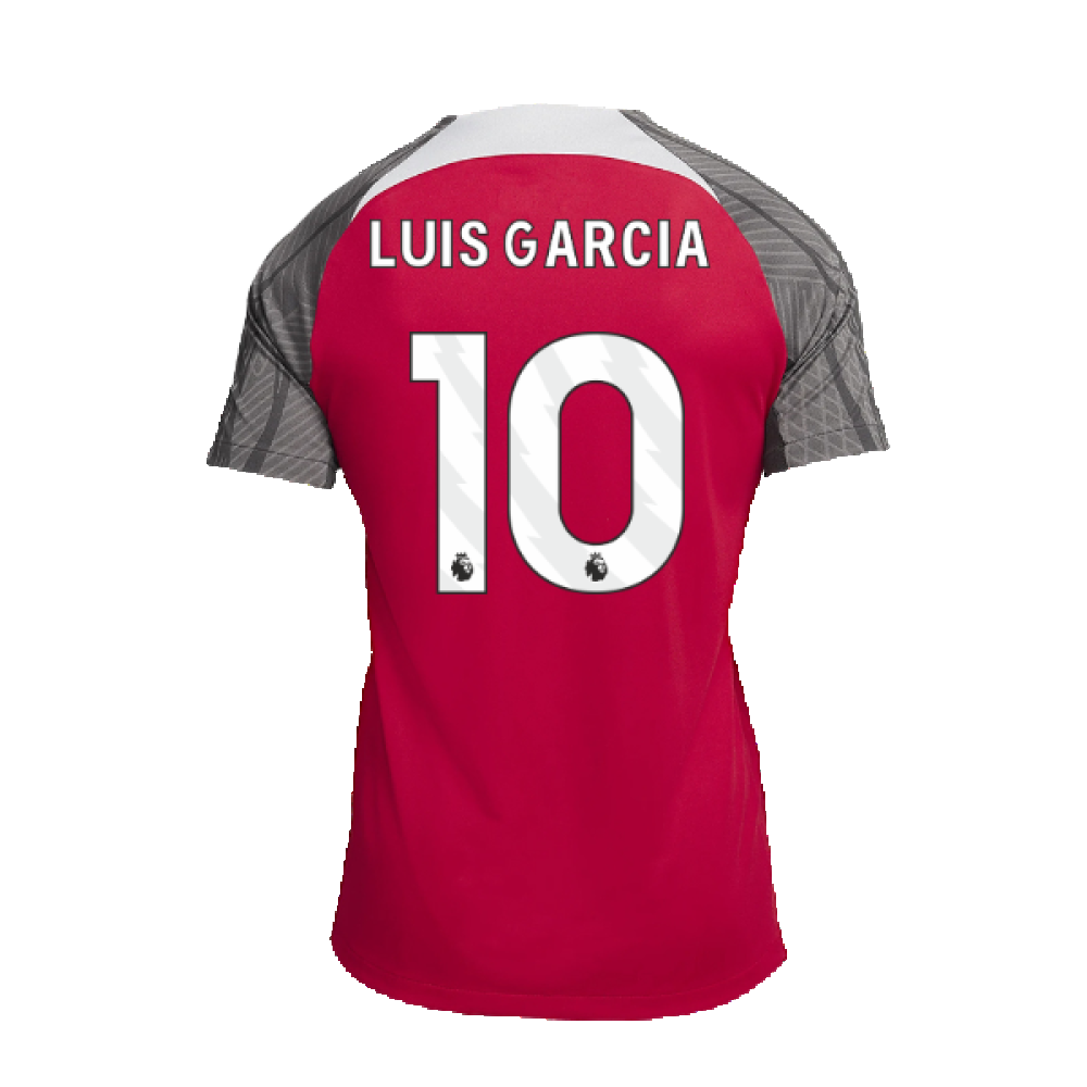 2023-2024 Liverpool Dri-Fit Strike Training Shirt (Red) (Luis Garcia 10)