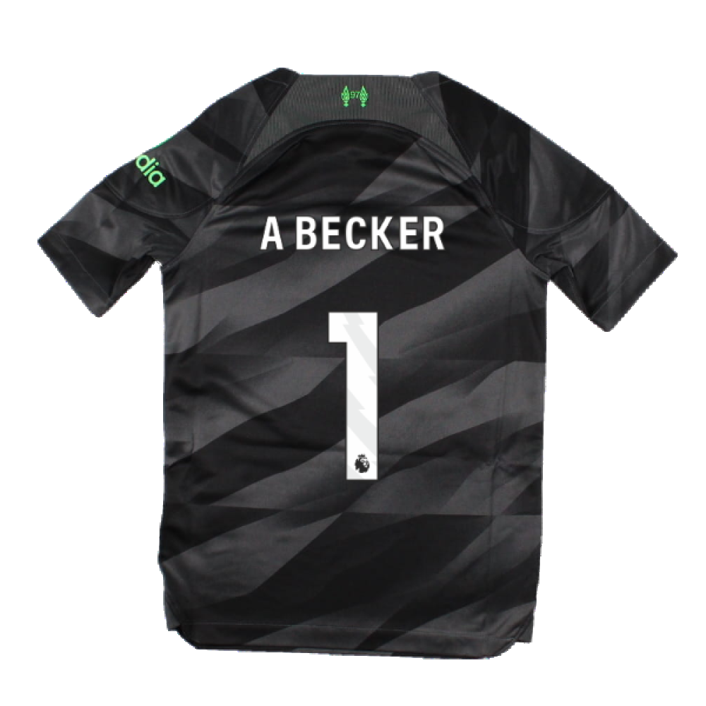 2023-2024 Liverpool Home Goalkeeper Shirt (Black) - Kids (A Becker 1)