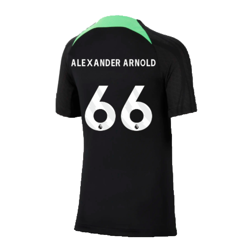 2023-2024 Liverpool Strike Dri-Fit Training Shirt (Black) - Kids (Alexander Arnold 66)