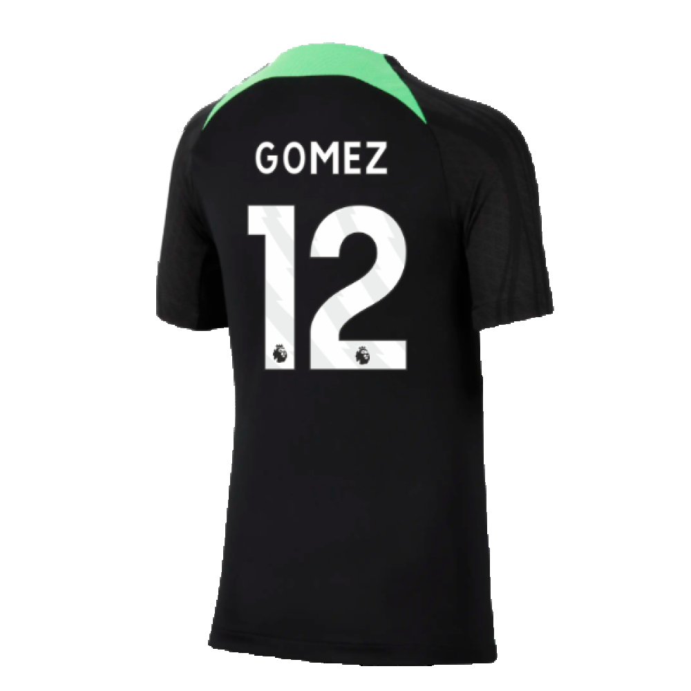 2023-2024 Liverpool Strike Dri-Fit Training Shirt (Black) - Kids (Gomez 12)