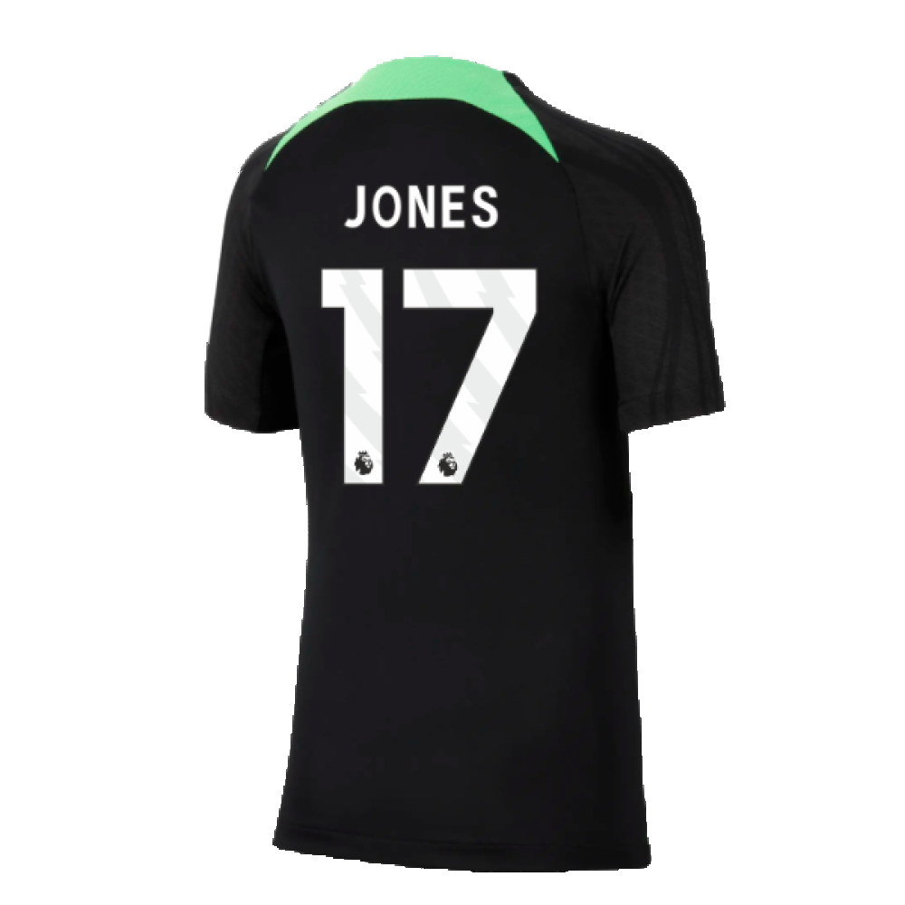 2023-2024 Liverpool Strike Dri-Fit Training Shirt (Black) - Kids (Jones 17)