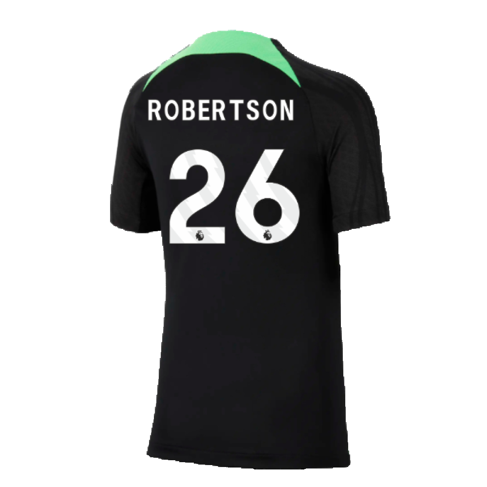 2023-2024 Liverpool Strike Dri-Fit Training Shirt (Black) - Kids (Robertson 26)