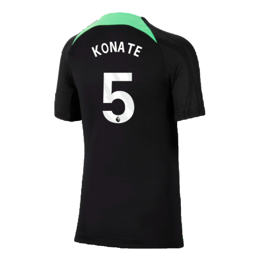 2023-2024 Liverpool Strike Dri-Fit Training Shirt (Black) (Konate 5)