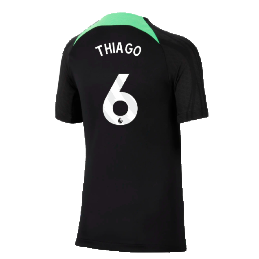 2023-2024 Liverpool Strike Dri-Fit Training Shirt (Black) (Thiago 6)