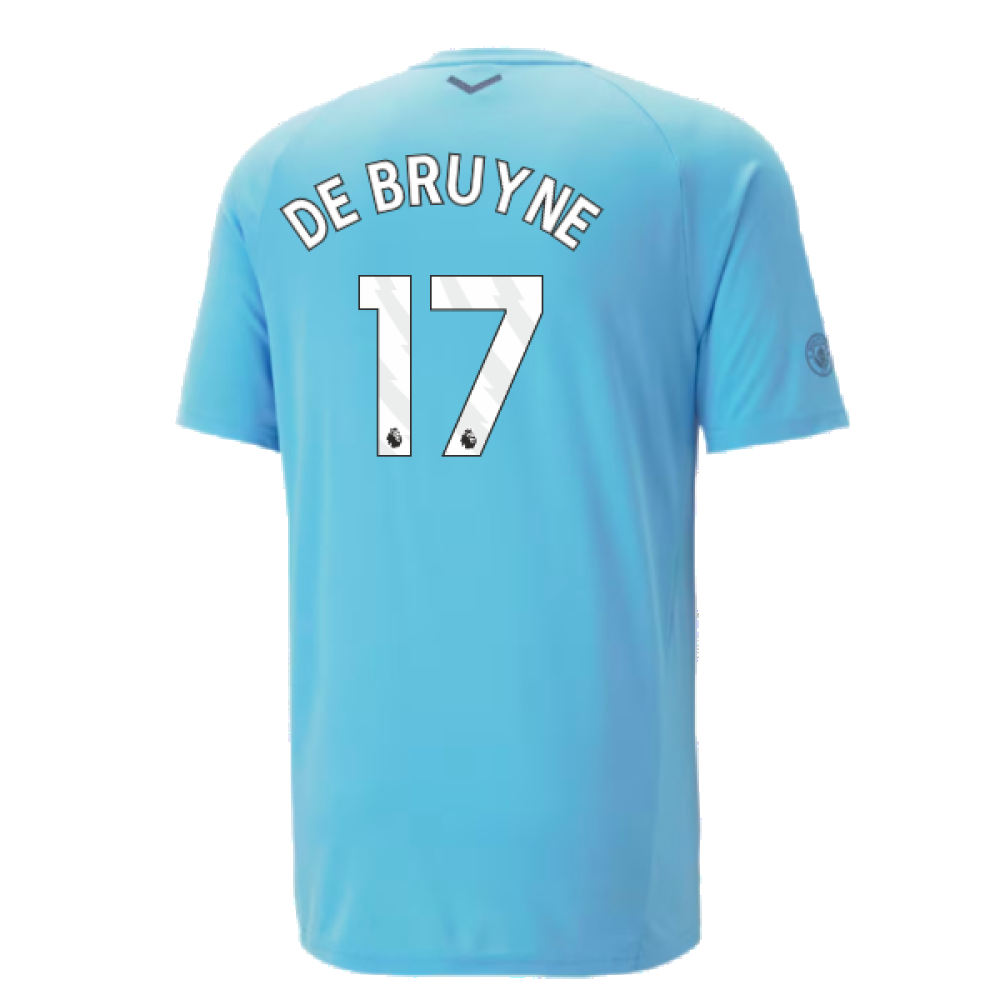 2023-2024 Man City Casuals Tee (Blue Wash) (DE BRUYNE 17)