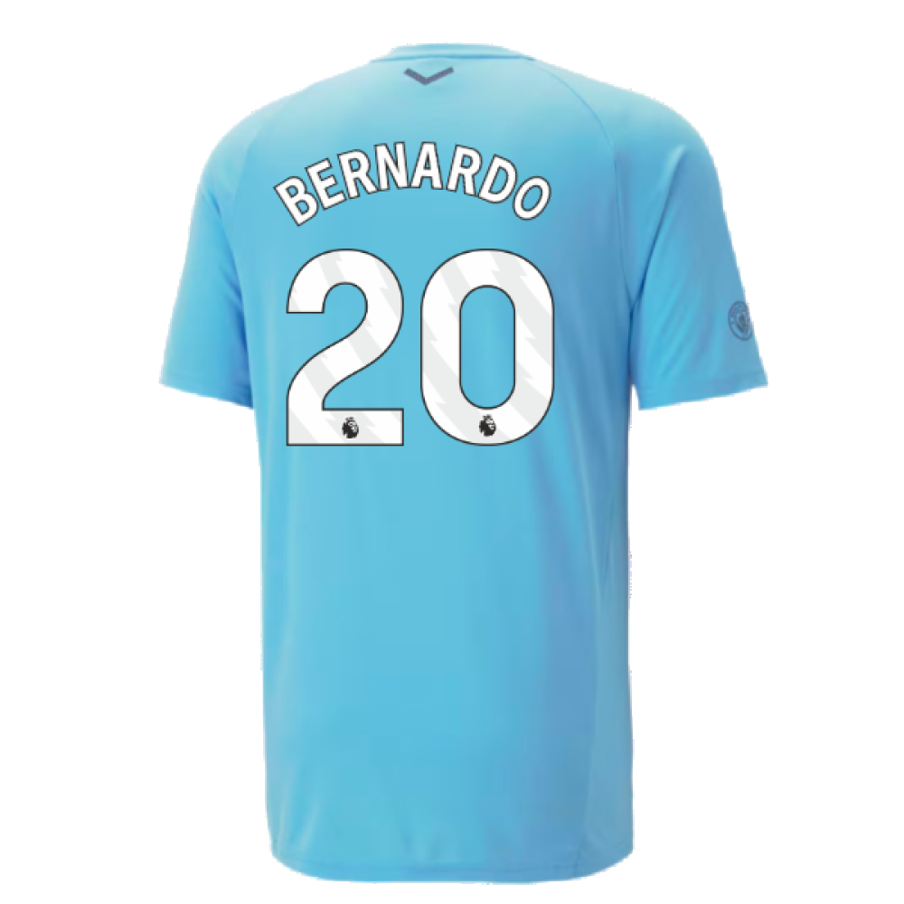 2023-2024 Man City Casuals Tee (Blue Wash) - Kids (BERNARDO 20)