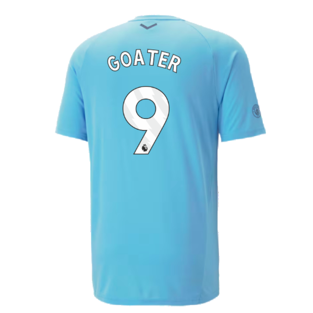 2023-2024 Man City Casuals Tee (Blue Wash) - Kids (GOATER 9)