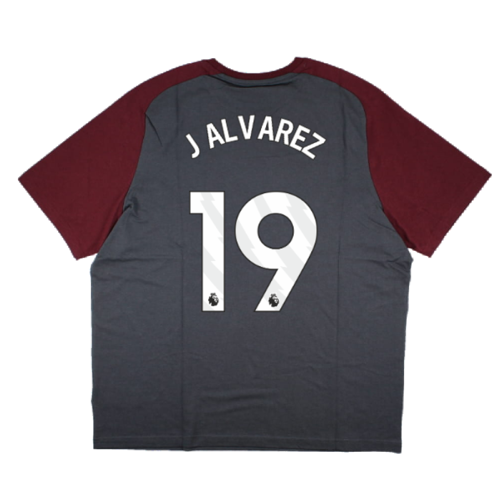 2023-2024 Man City Casuals Tee (Grey) (J ALVAREZ 19)