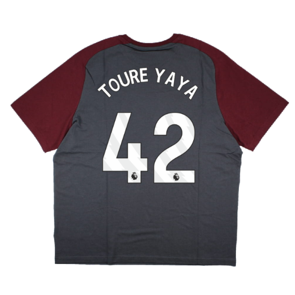 2023-2024 Man City Casuals Tee (Grey) (TOURE YAYA 42)