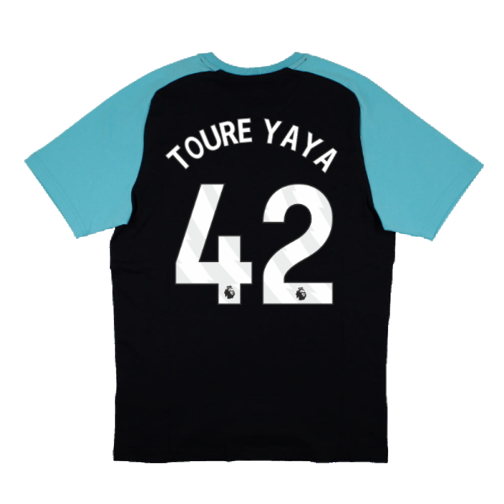 2023-2024 Man City Casuals Tee (Navy) (TOURE YAYA 42)