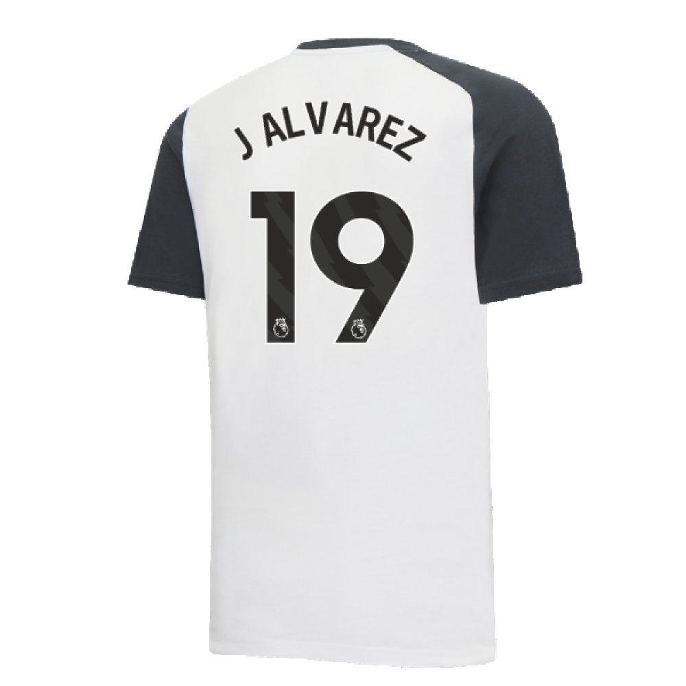 2023-2024 Man City Casuals Tee (White) (J ALVAREZ 19)