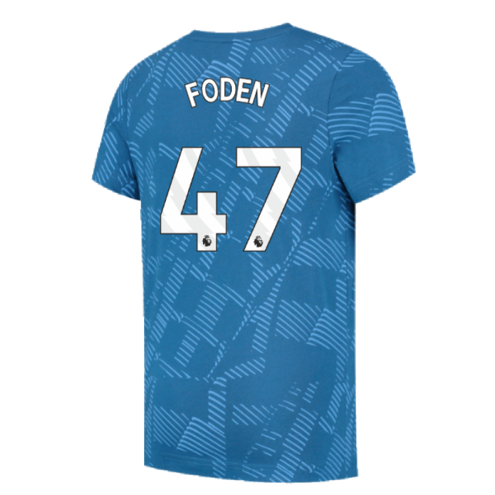 2023-2024 Man City FtblCore AOP Tee (Lake Blue) (FODEN 47)